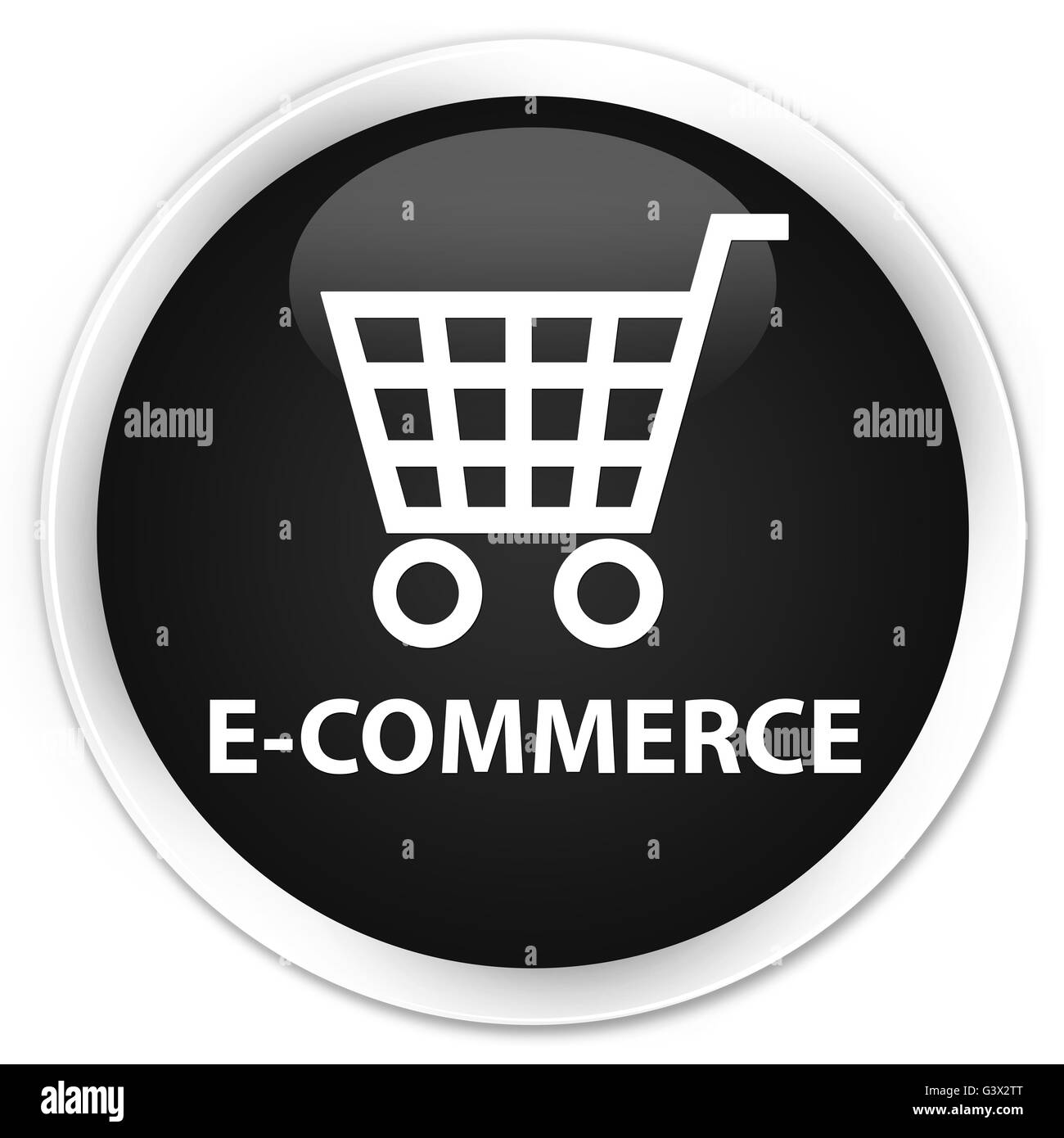 L'E-commerce isolati su Nero premium pulsante rotondo illustrazione astratta Foto Stock