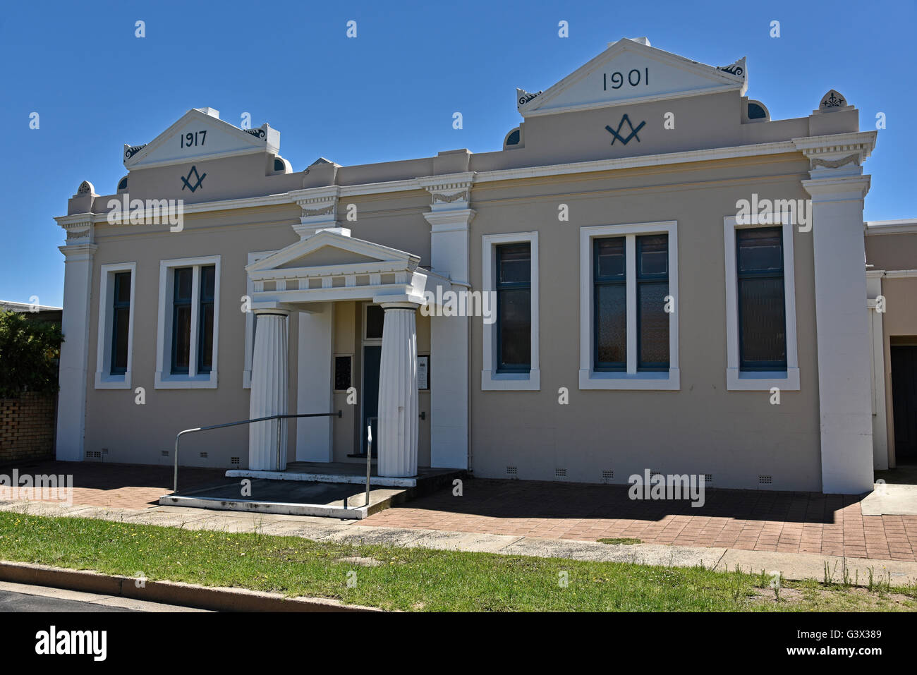 Inverell Masonic Lodge n. 48 elevazione frontale Foto Stock
