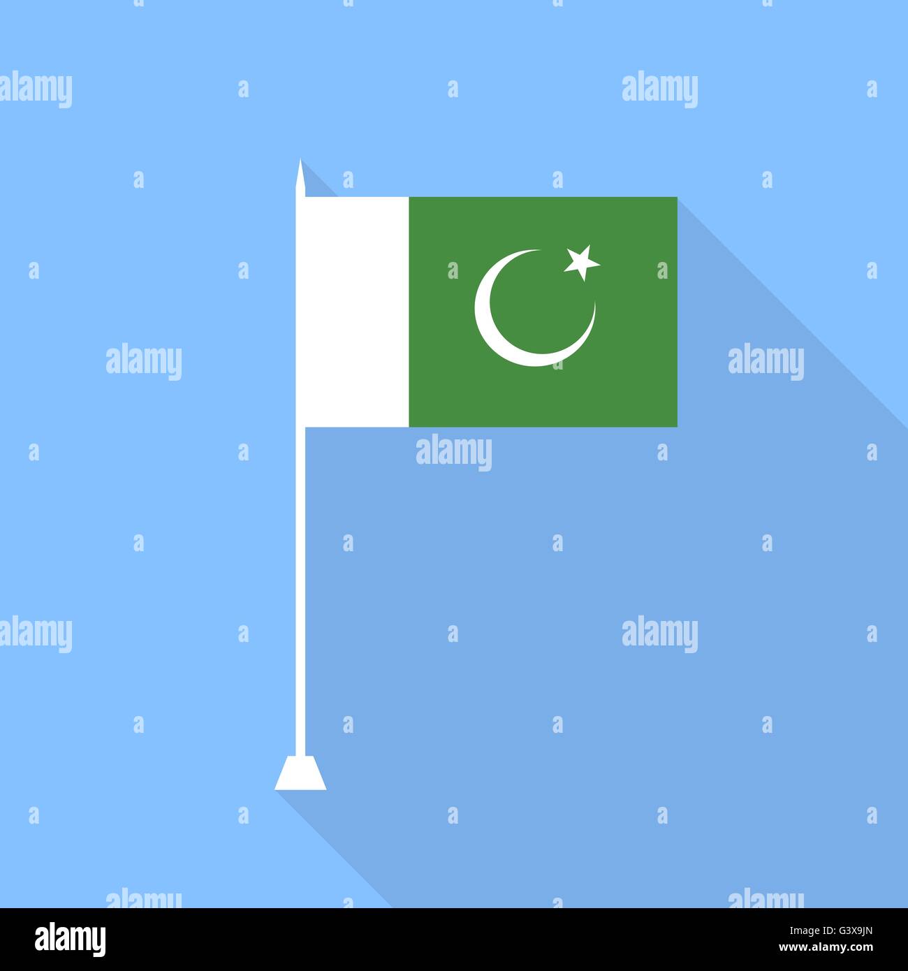 Bandiera del Pakistan. Illustrazione Vettoriale . Illustrazione Vettoriale