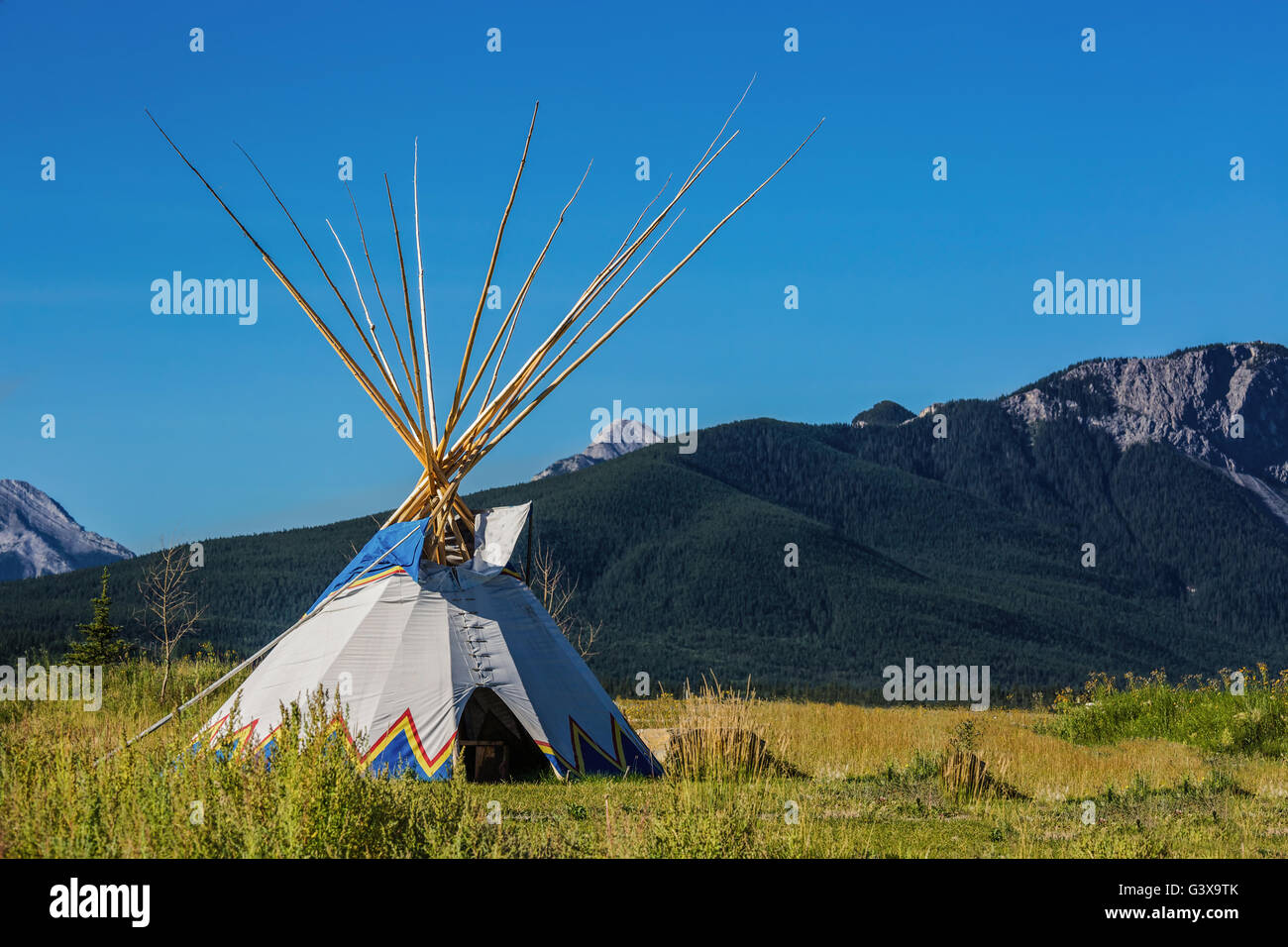 Autentica tepee Nativi Nord Americani Foto Stock