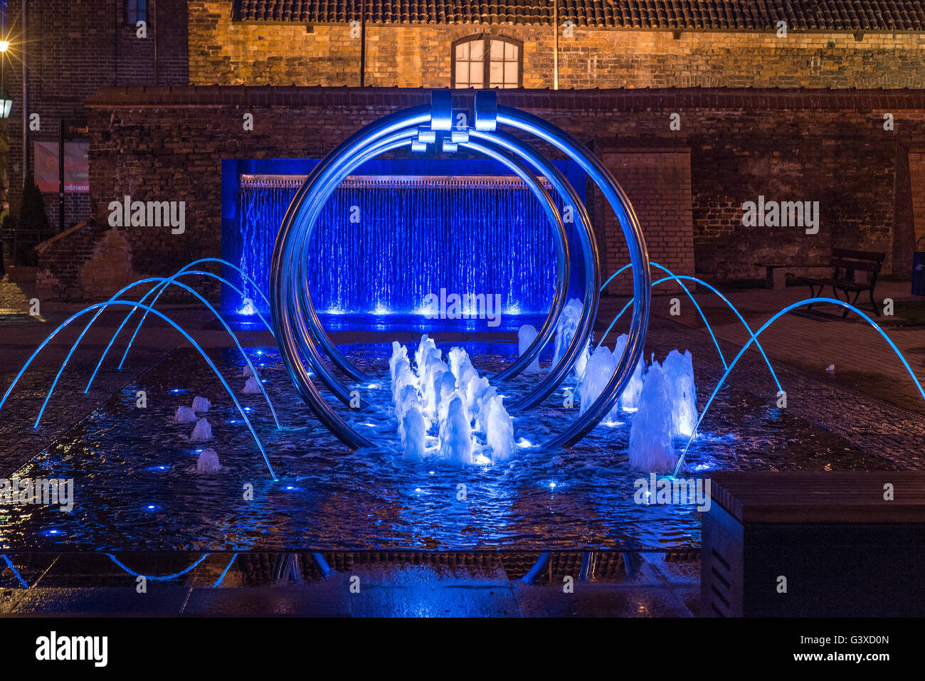 Fontana in gdansk Foto Stock