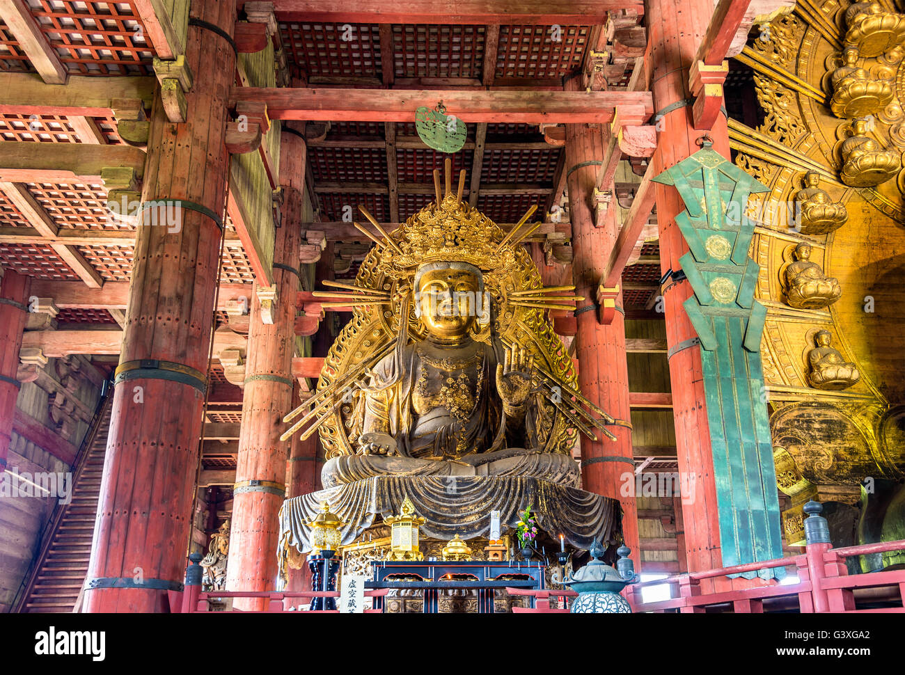 Statua di Kokuzo Bosatsu nel Tempio di Todai-ji - Nara Foto Stock