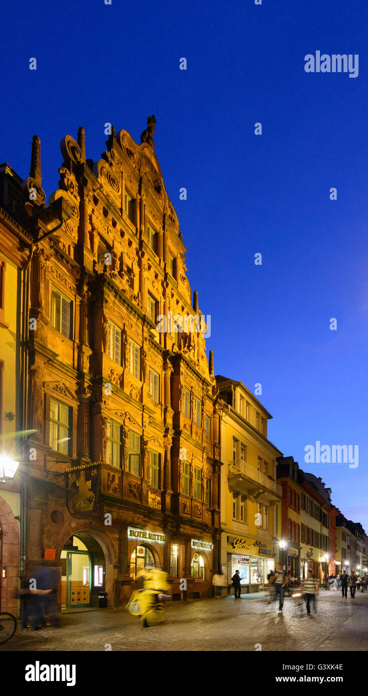 Centro Storico : casa del cavaliere, Germania, Baden-Württemberg, Kurpfalz, Heidelberg Foto Stock