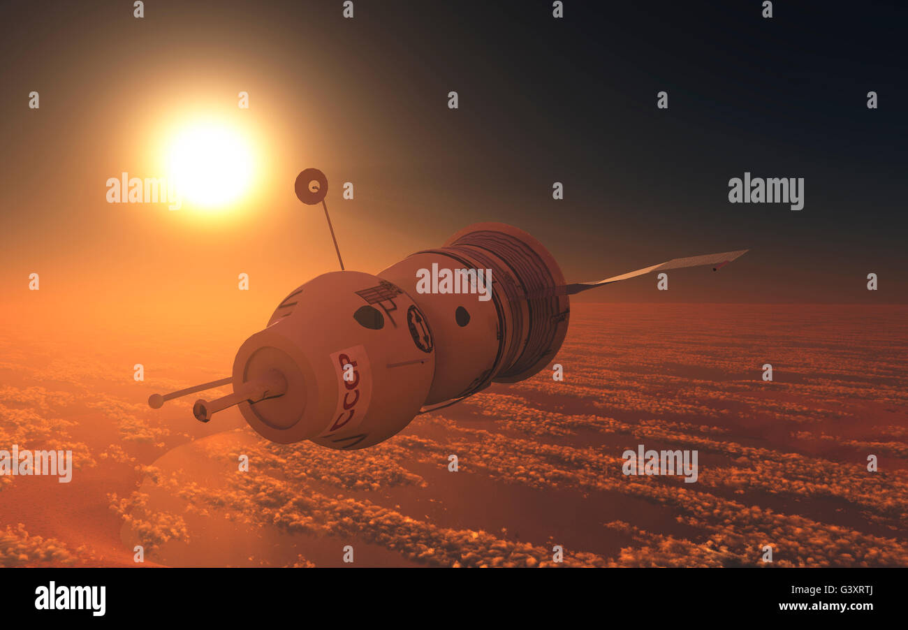 Russo navicella spaziale Soyuz. Foto Stock