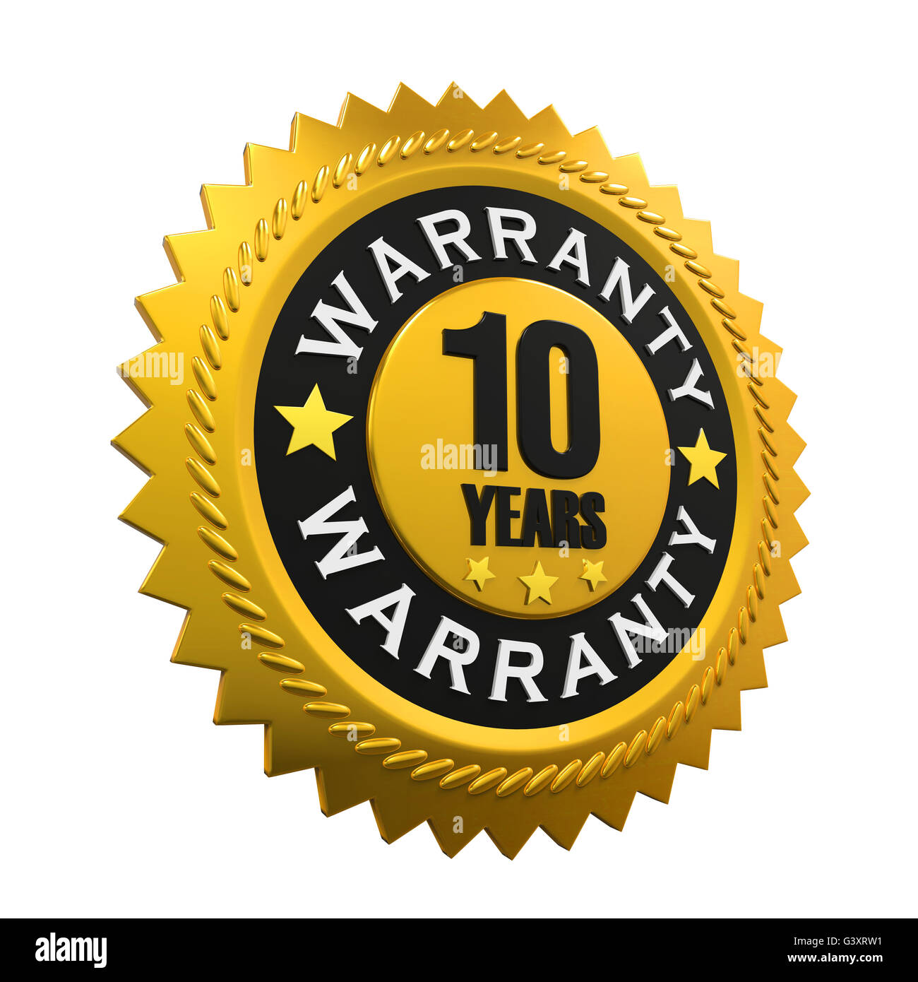 Dieci anni di garanzia segno Foto Stock