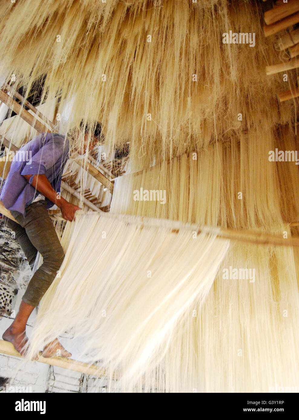 Bhopal in India. 16 Giugno, 2016. Un lavoratore prepara 'Sewayian', o i vermicelli, come cibo per rottura veloce durante il mese sacro del Ramadan di Bhopal, India, 16 giugno 2016. © Stringer/Xinhua/Alamy Live News Foto Stock