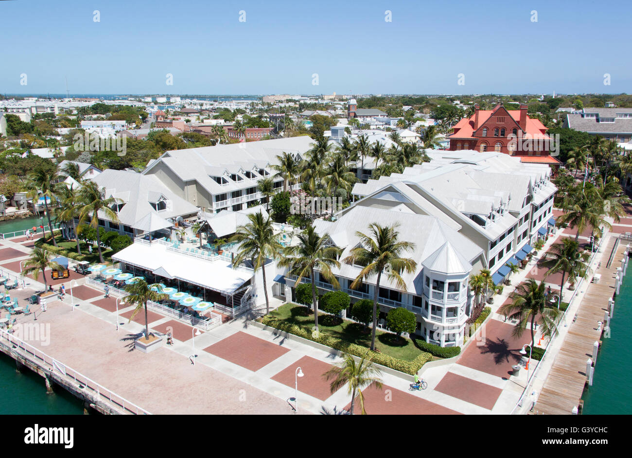 La vista di Key West downtown, la città più meridionale degli Stati Uniti. Foto Stock