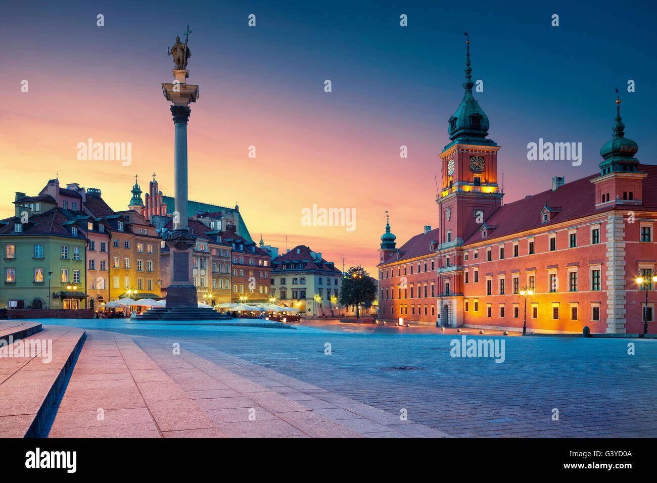 Varsavia. Immagine della città vecchia Varsavia, Polonia durante il tramonto. Foto Stock