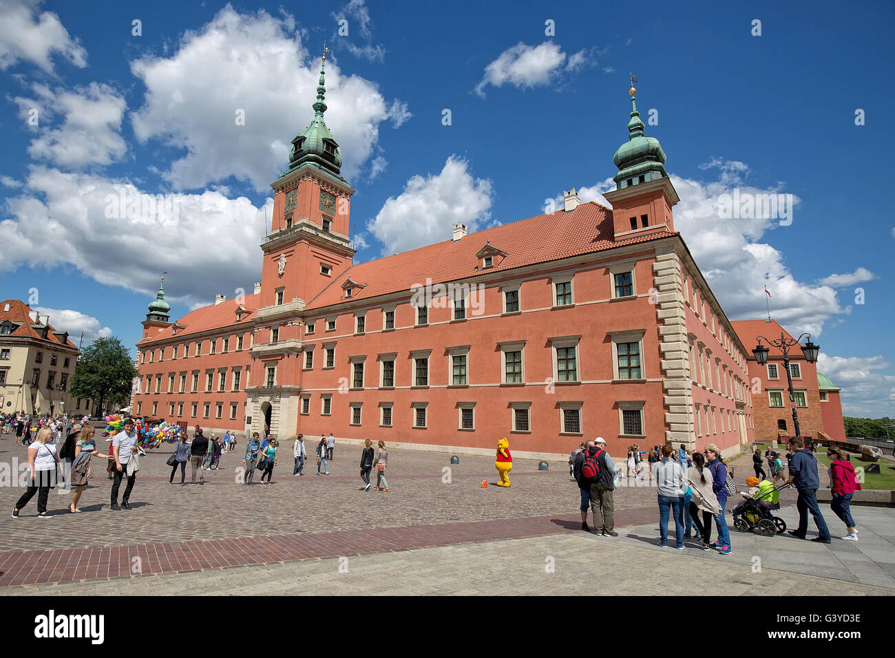 Il Castello Reale in Piazza Castello, all'ingresso della Varsavia Città Vecchia in Polonia Foto Stock