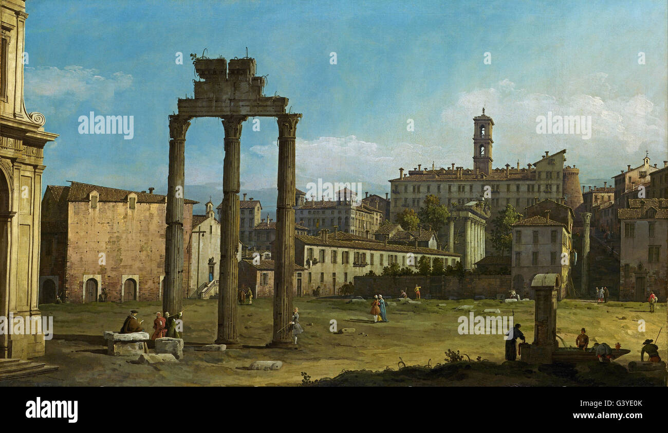 Bernardo Bellotto - rovine del Forum, Roma Foto Stock