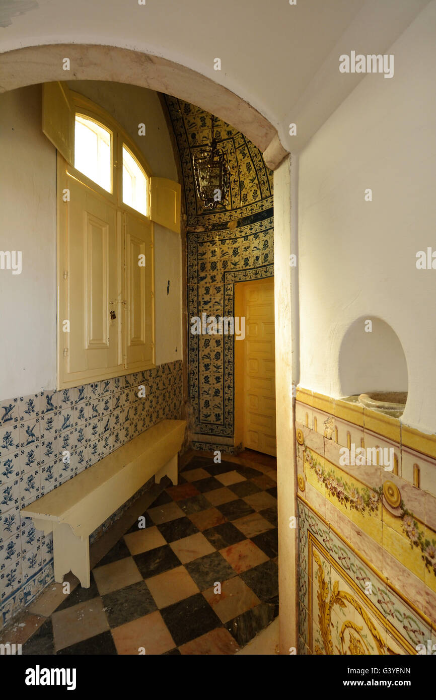 Interno della Cappella di Nossa Senhora da Conceicao in Elvas, Alentejo, Portogallo Foto Stock