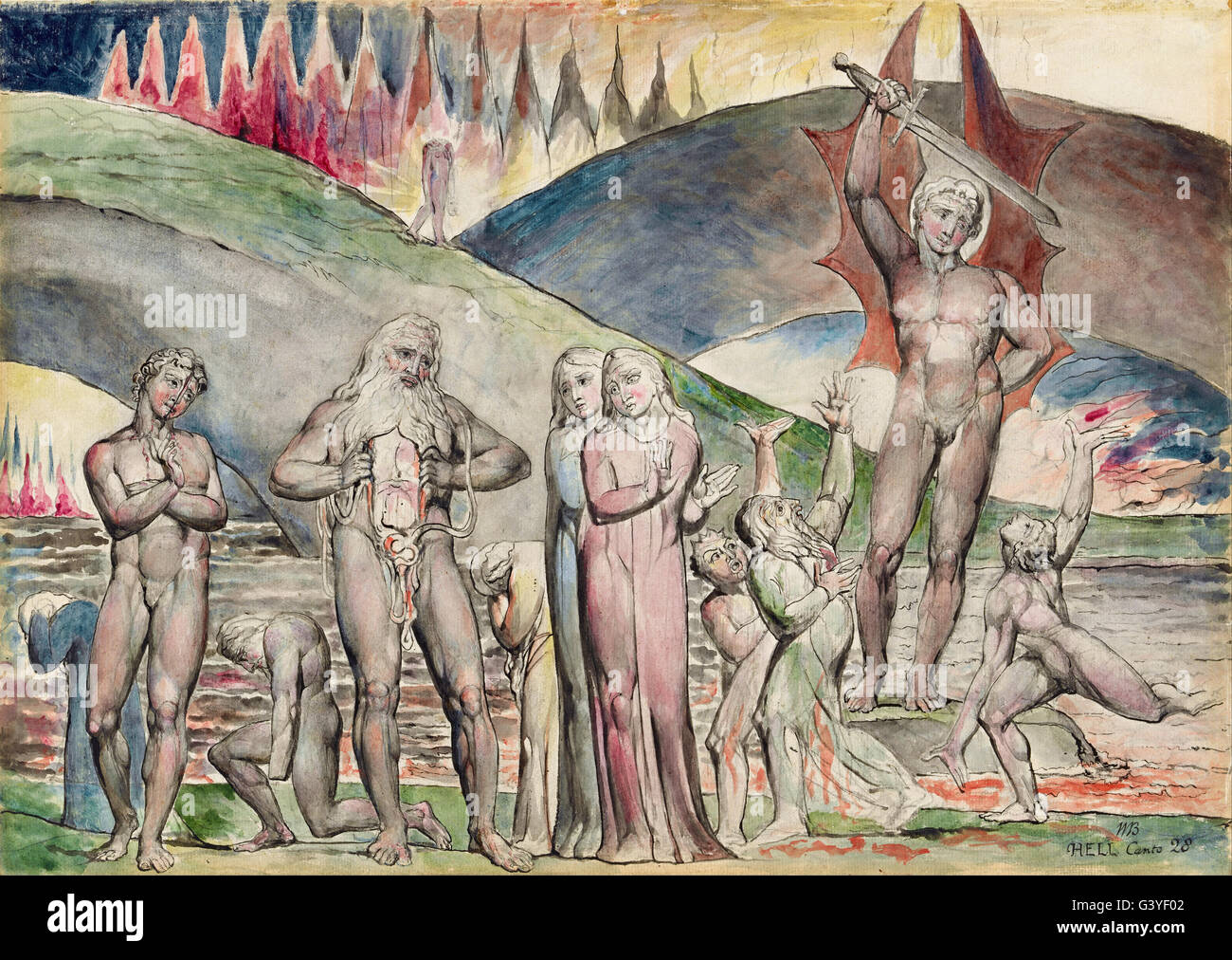 William Blake - gli scismatici e seminatori di discordia- Mahomet Foto Stock