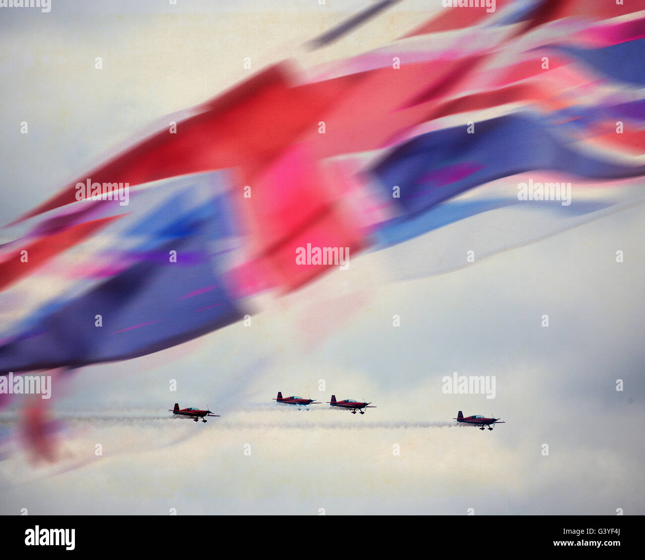 Gran Bretagna: Lame Aerobatic Team Display e Union Jack Foto Stock