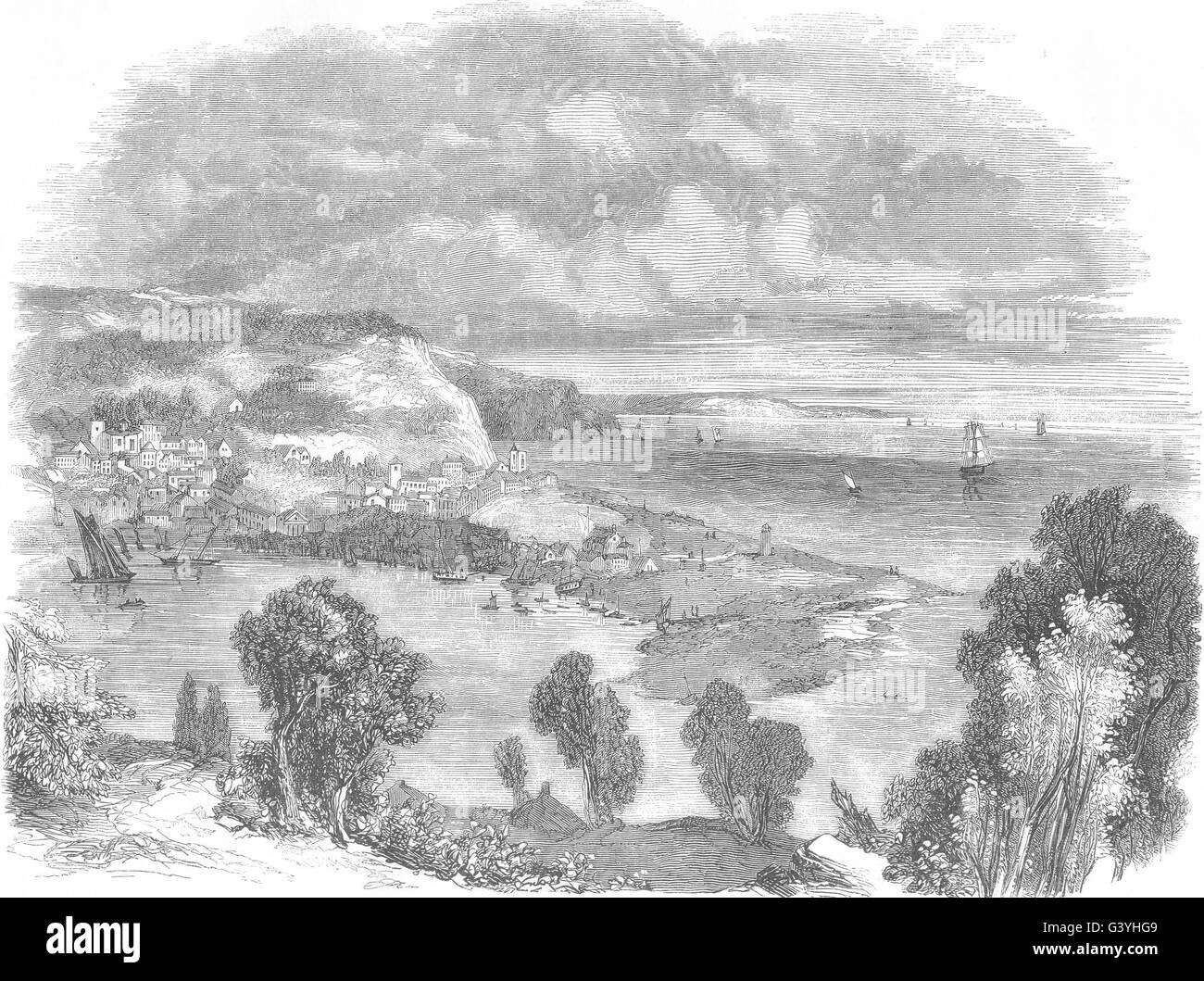 DEVON: Teignmouth, antica stampa 1850 Foto Stock