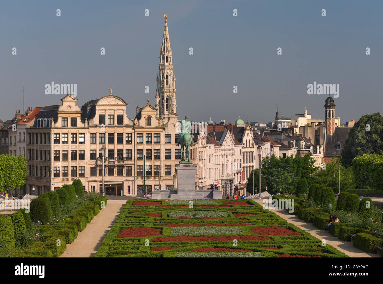 Vista città Mont des Arts Bruxelles Belgio Foto Stock