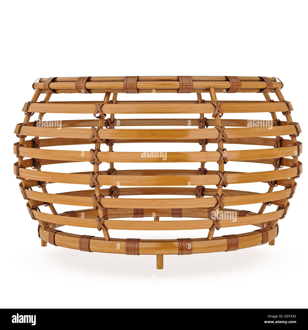 Tavolo Rattan, vista laterale. Il grafico 3D Foto Stock