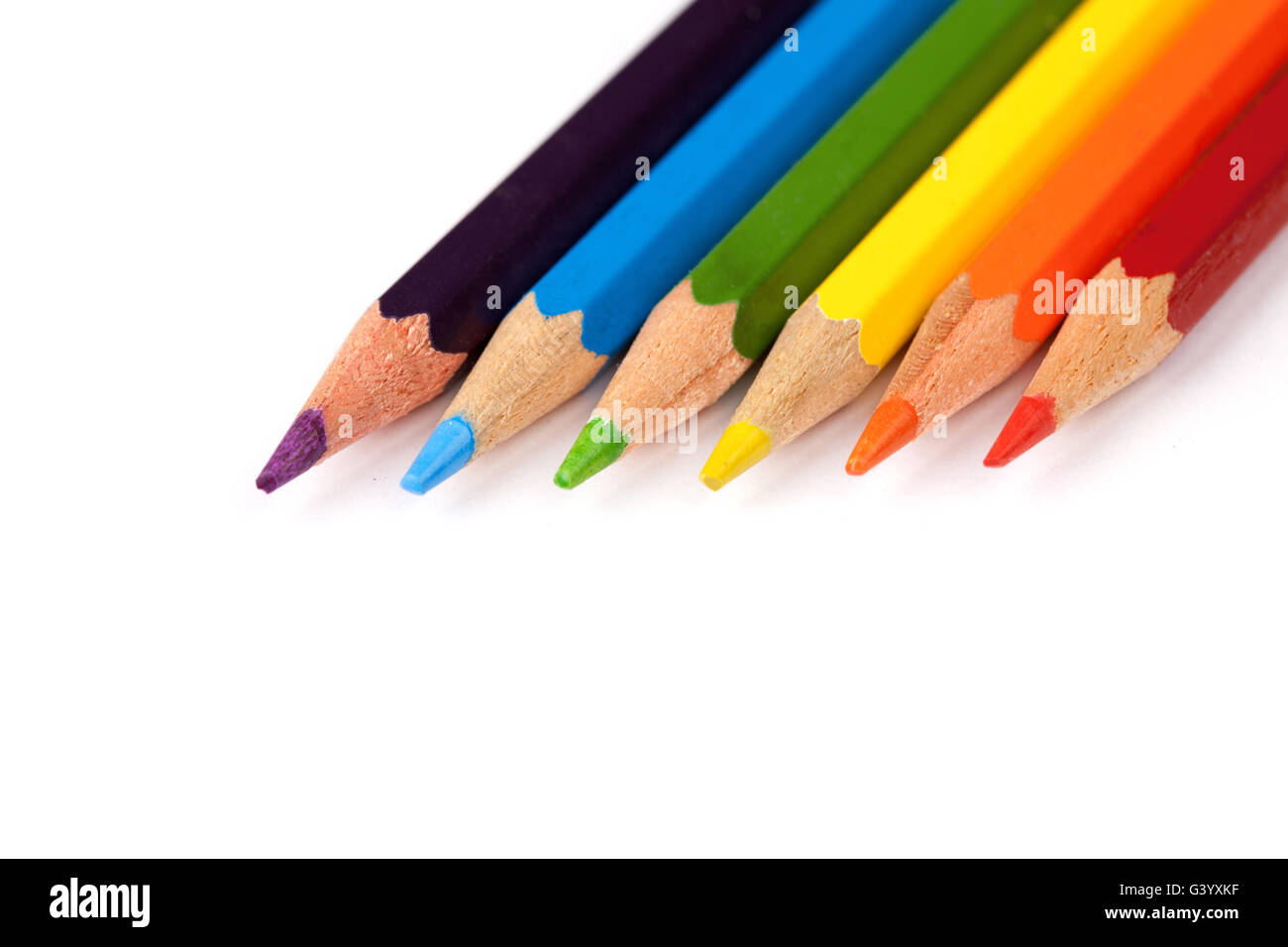 Matite di colore isolato su sfondo bianco Foto Stock