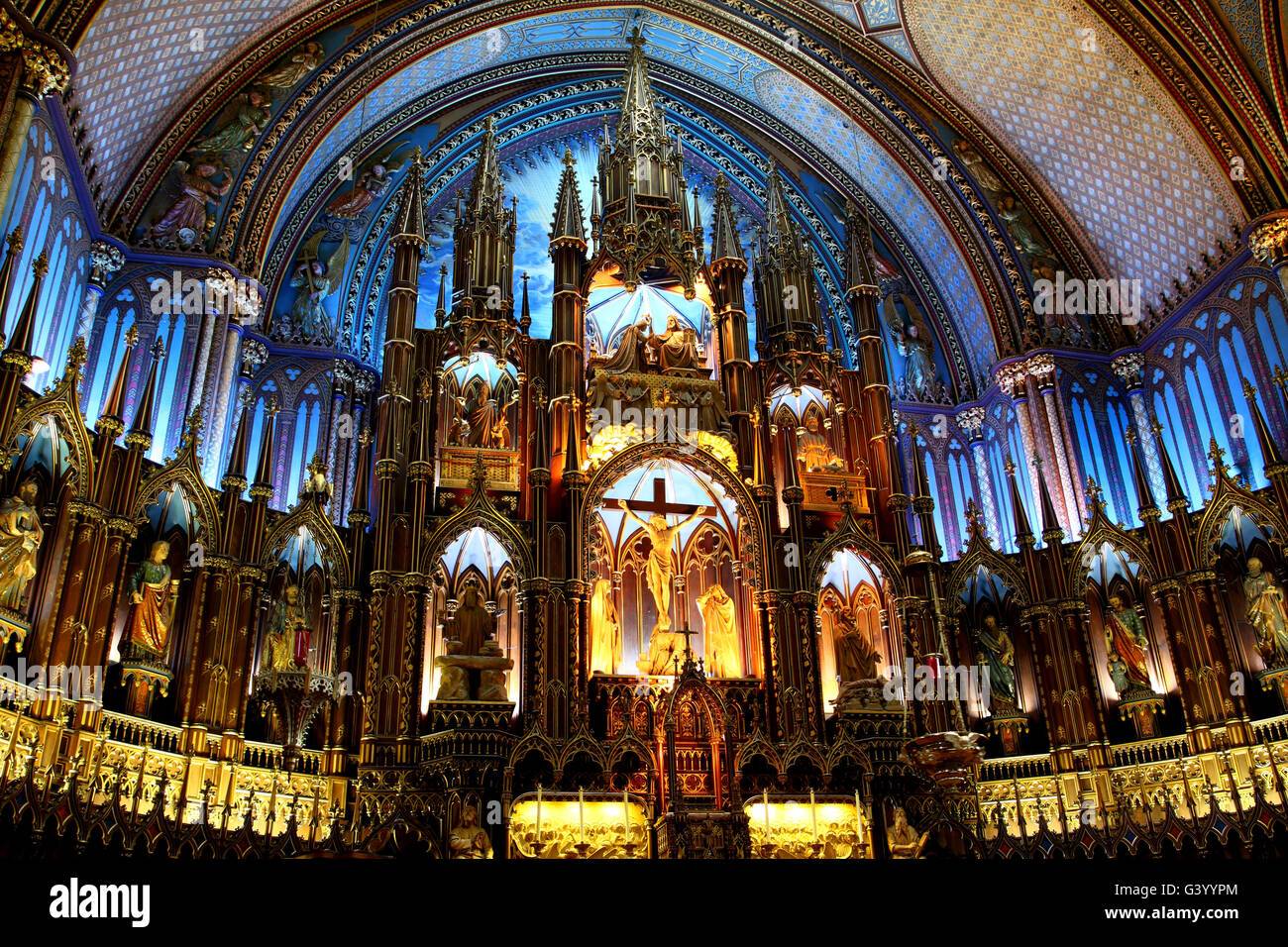 La Basilica di Notre Dame Chiesa a Montreal Foto Stock