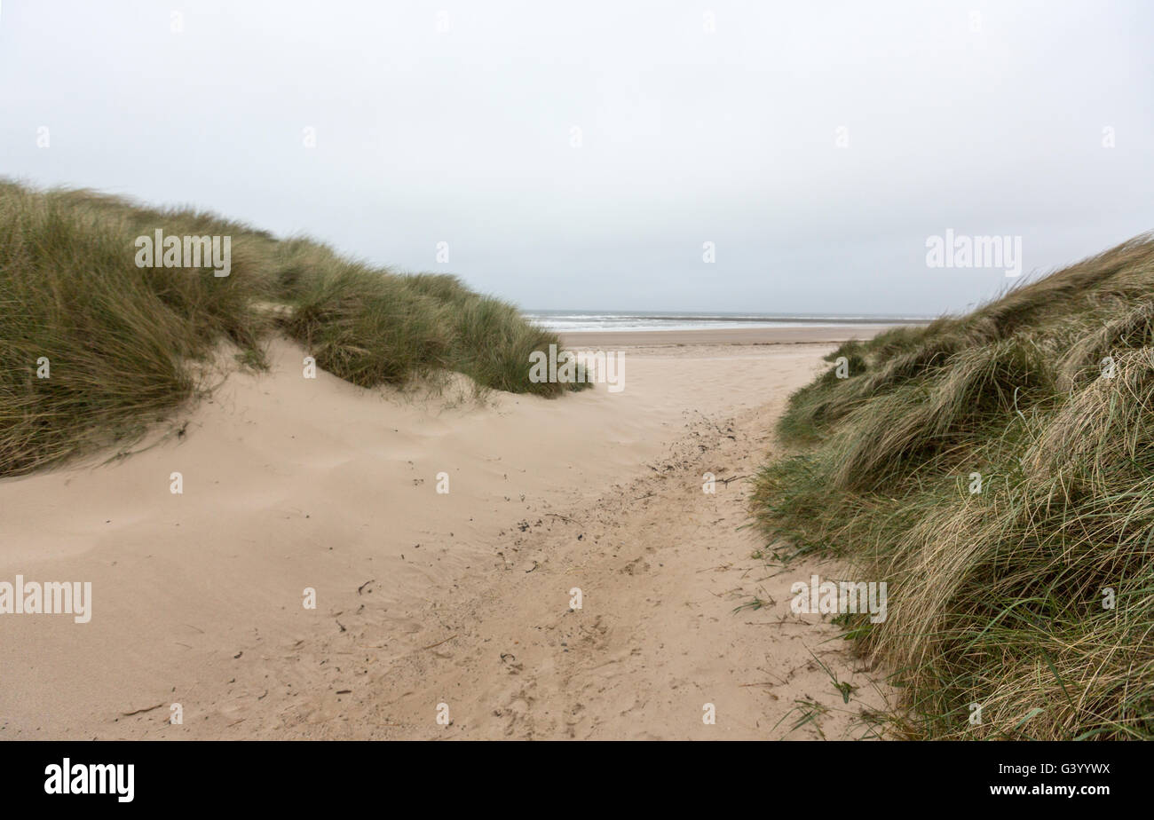 Druridge Bay beach, Northumberland, England, Regno Unito Foto Stock