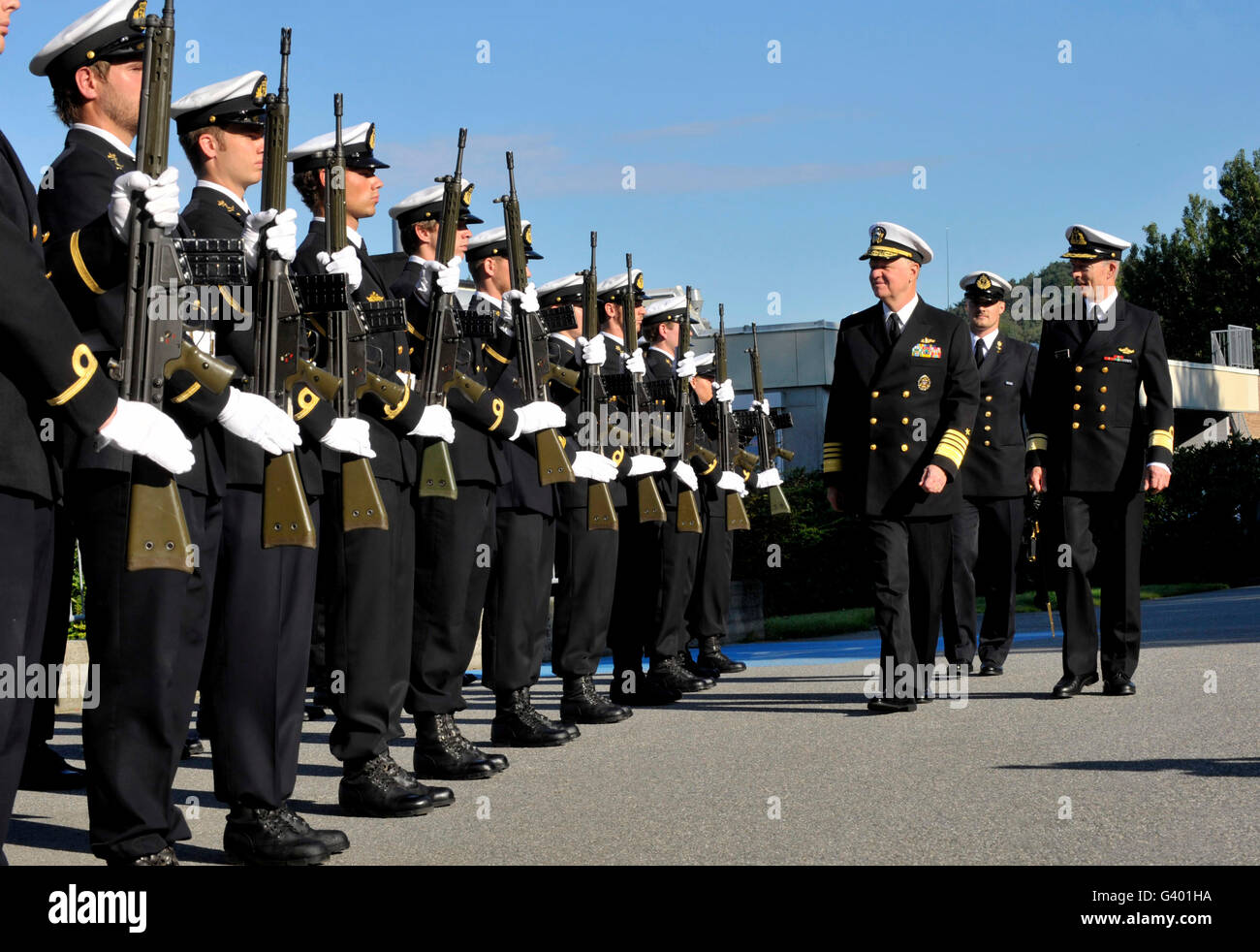 Cadetti del reale norvegese Accademia Navale. Foto Stock