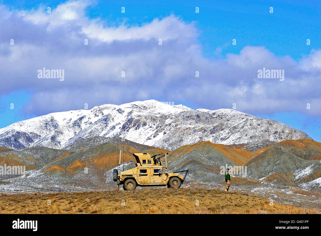 Un Humvee fornisce la sicurezza in Afghanistan. Foto Stock