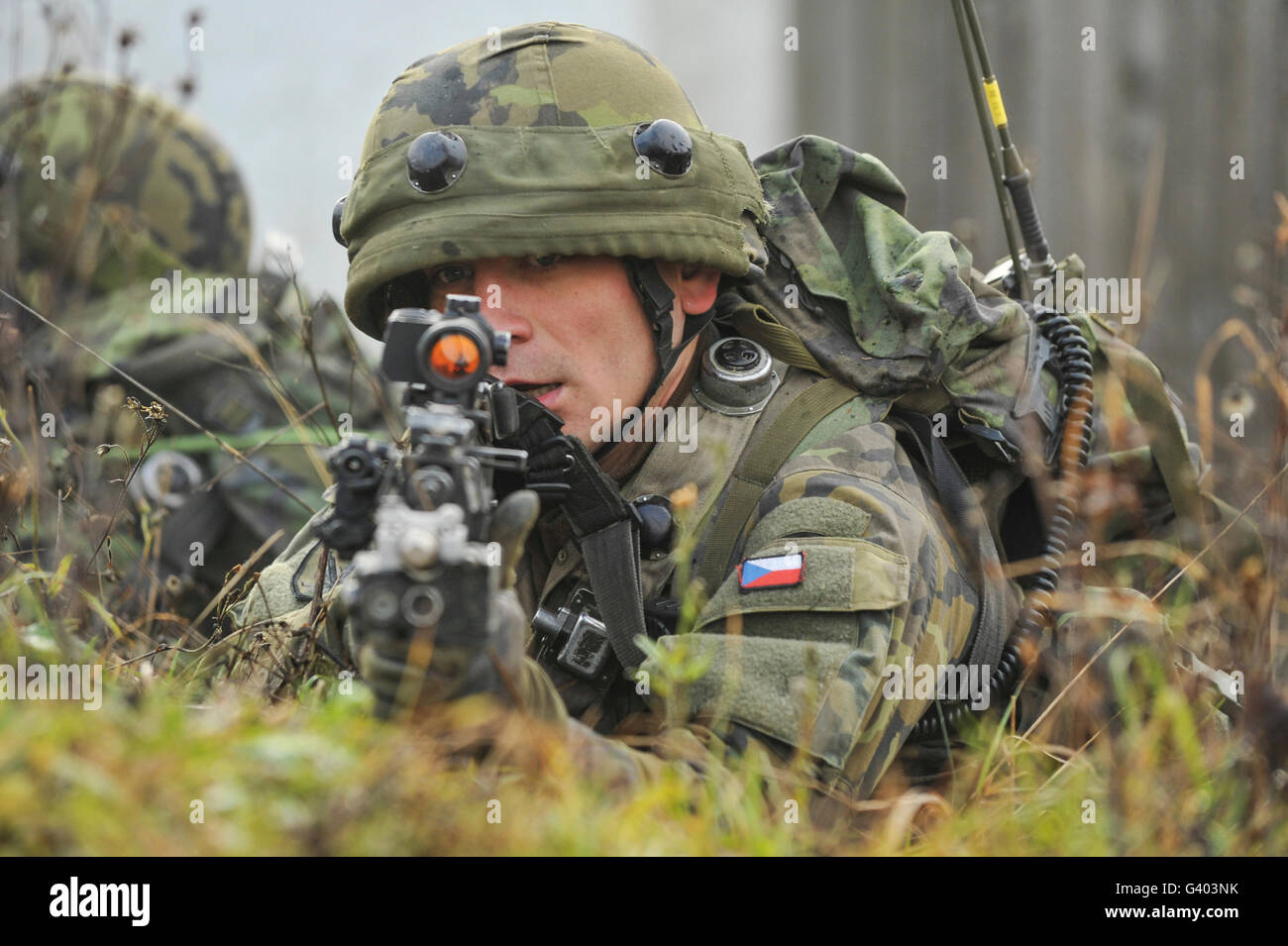 Un soldato con la Repubblica ceca esercito. Foto Stock