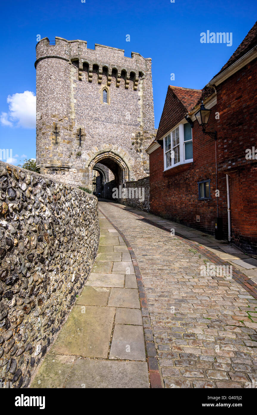 Lewes Castle Gateway, East Sussex, Inghilterra Foto Stock
