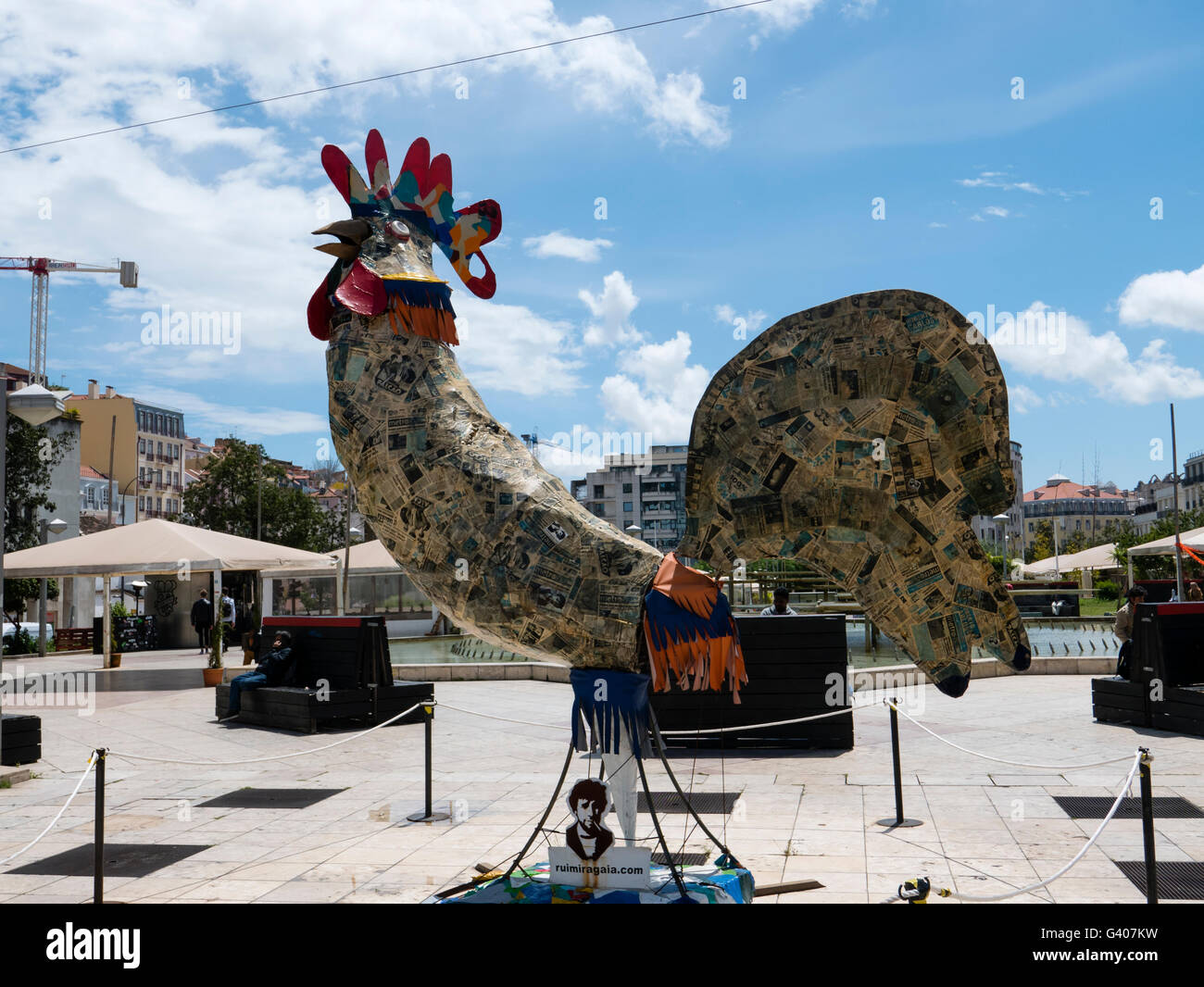 Galletto scultura, Lisbona, Portogallo. Foto Stock