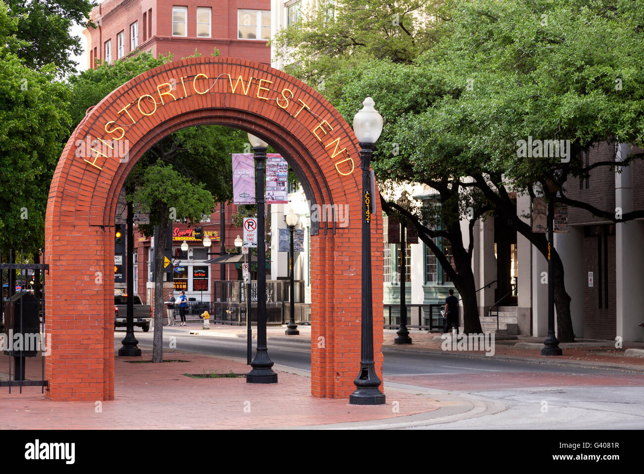 Storico Quartiere di West End in Dallas, Stati Uniti d'America Foto Stock