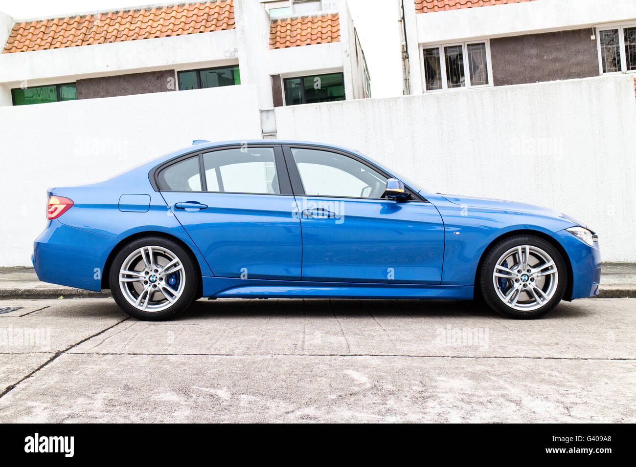 Hong Kong Cina Jan 25, 2016 : BMW 330i pacchetto M 2016 Test Drive giorno il Jan 25 2016 a Hong Kong. Foto Stock