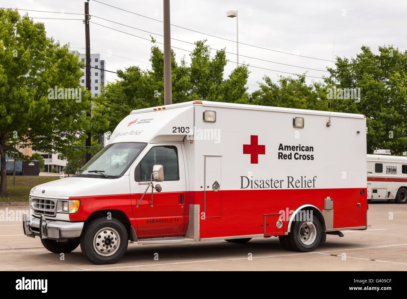 La Croce Rossa americana Disaster Relief veicolo Foto Stock