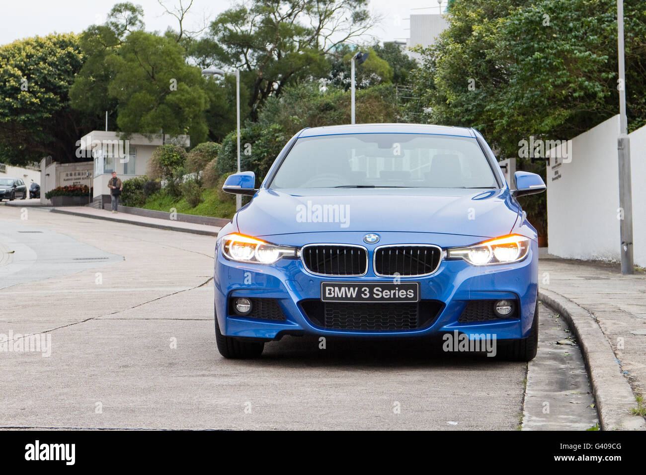 Hong Kong Cina Jan 25, 2016 : BMW 330i pacchetto M 2016 Test Drive giorno il Jan 25 2016 a Hong Kong. Foto Stock