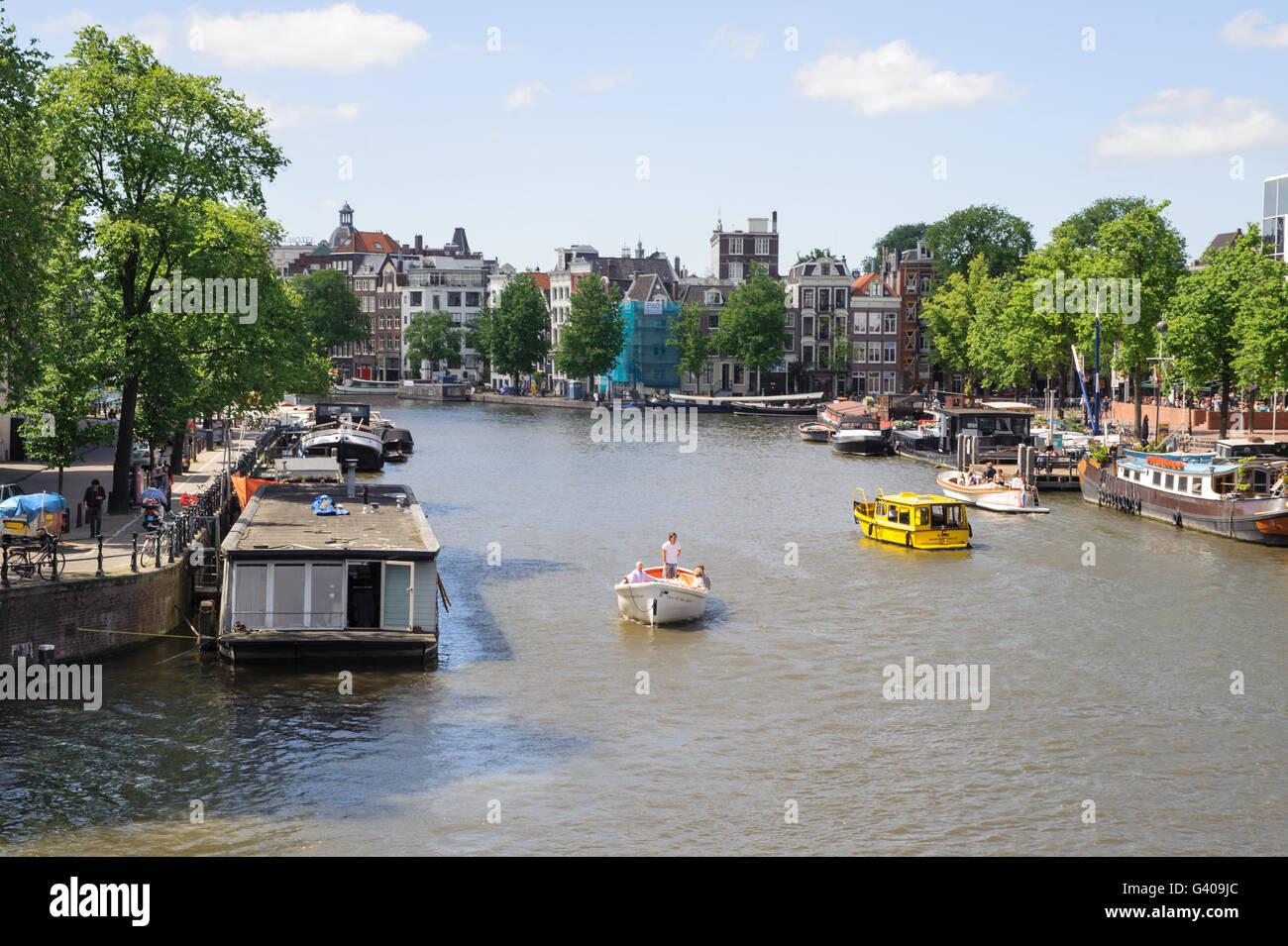 Canali di Amsterdam. Amsterdam è la capitale e la città più popolosa dei Paesi Bassi. Foto Stock