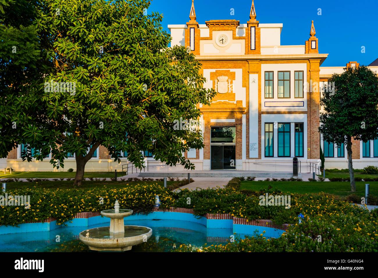 Facciata. La collezione di San Pietroburgo - Il Museo Russo in Málaga. Tabacalera complesso. Malaga, Costa del Sol, Andalusia Foto Stock
