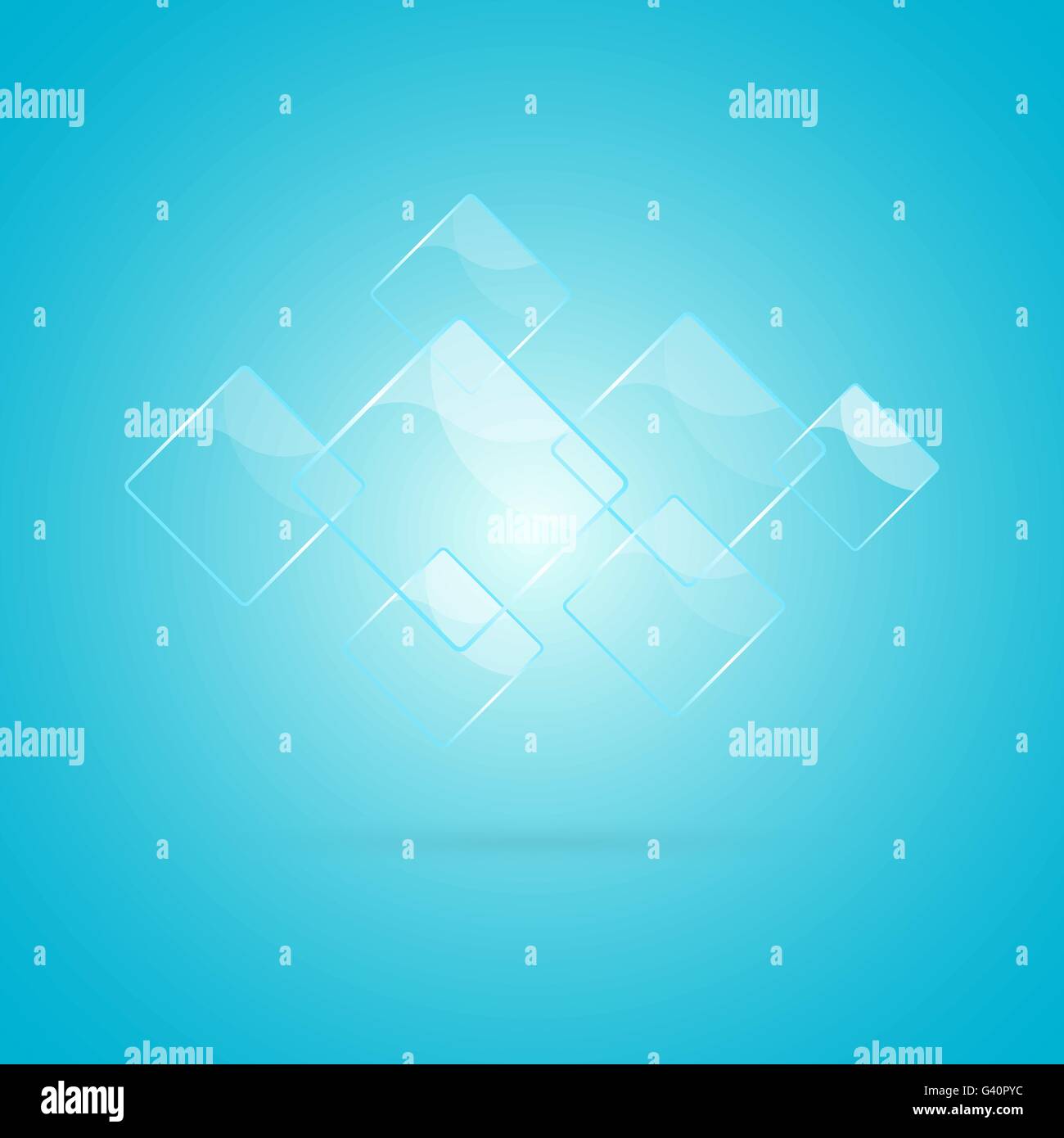 Sfondo astratto con elementi lucidi su sfondo blu Illustrazione Vettoriale
