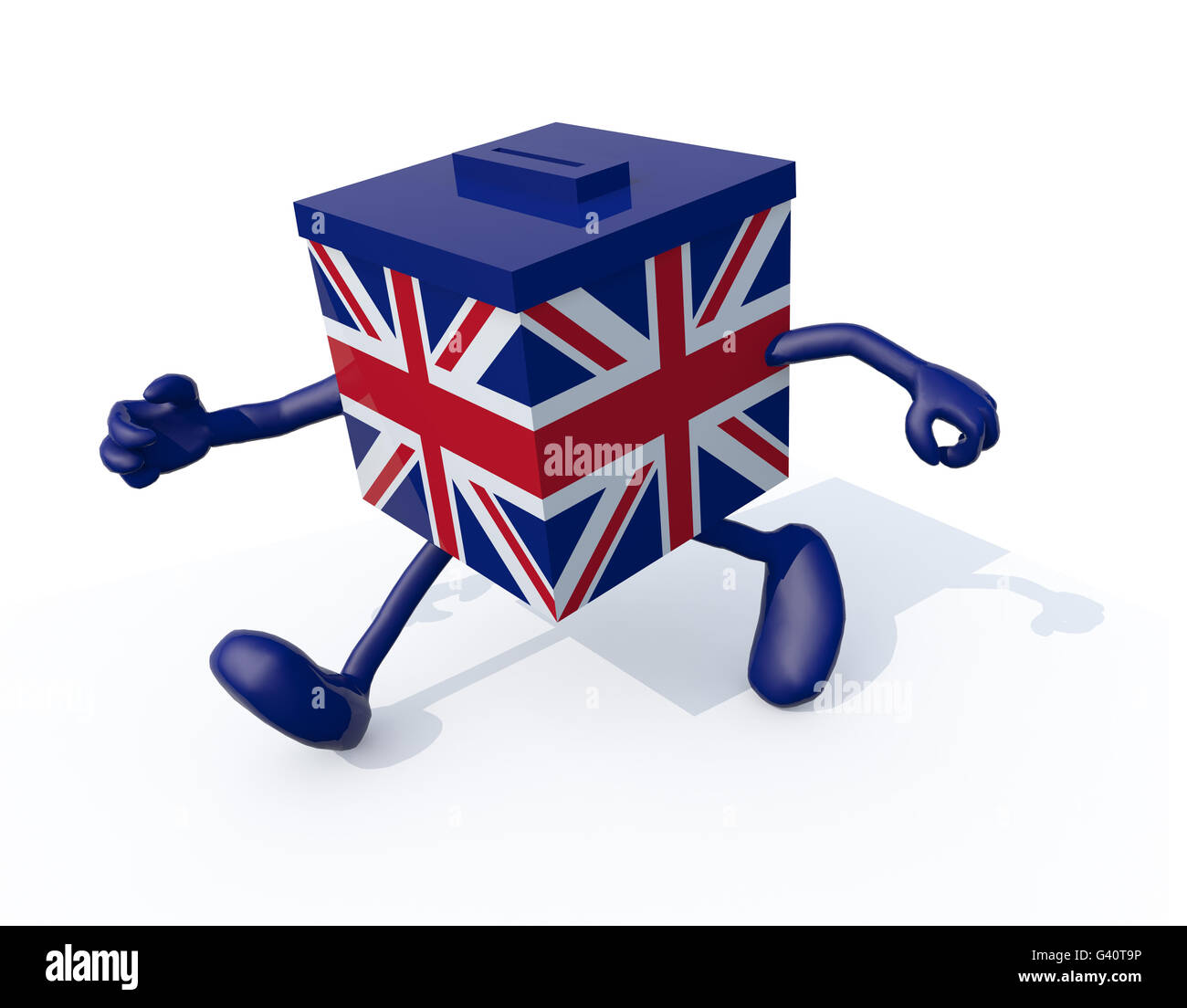 Urne con bandiera britannica e le braccia e le gambe, 3d illustrazione Foto Stock