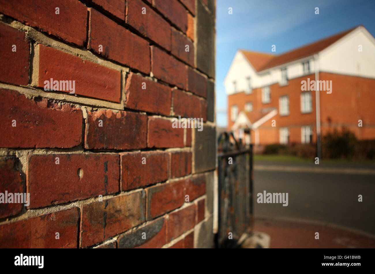 Una vista generale del sito della ex casa del Sunderland Football Club, Roker Park. Utilizzato dal club dal 1898 fino al 1997 quando il club si è trasferito all'attuale stadio di luce. La zona è oggi uno sviluppo residenziale Foto Stock