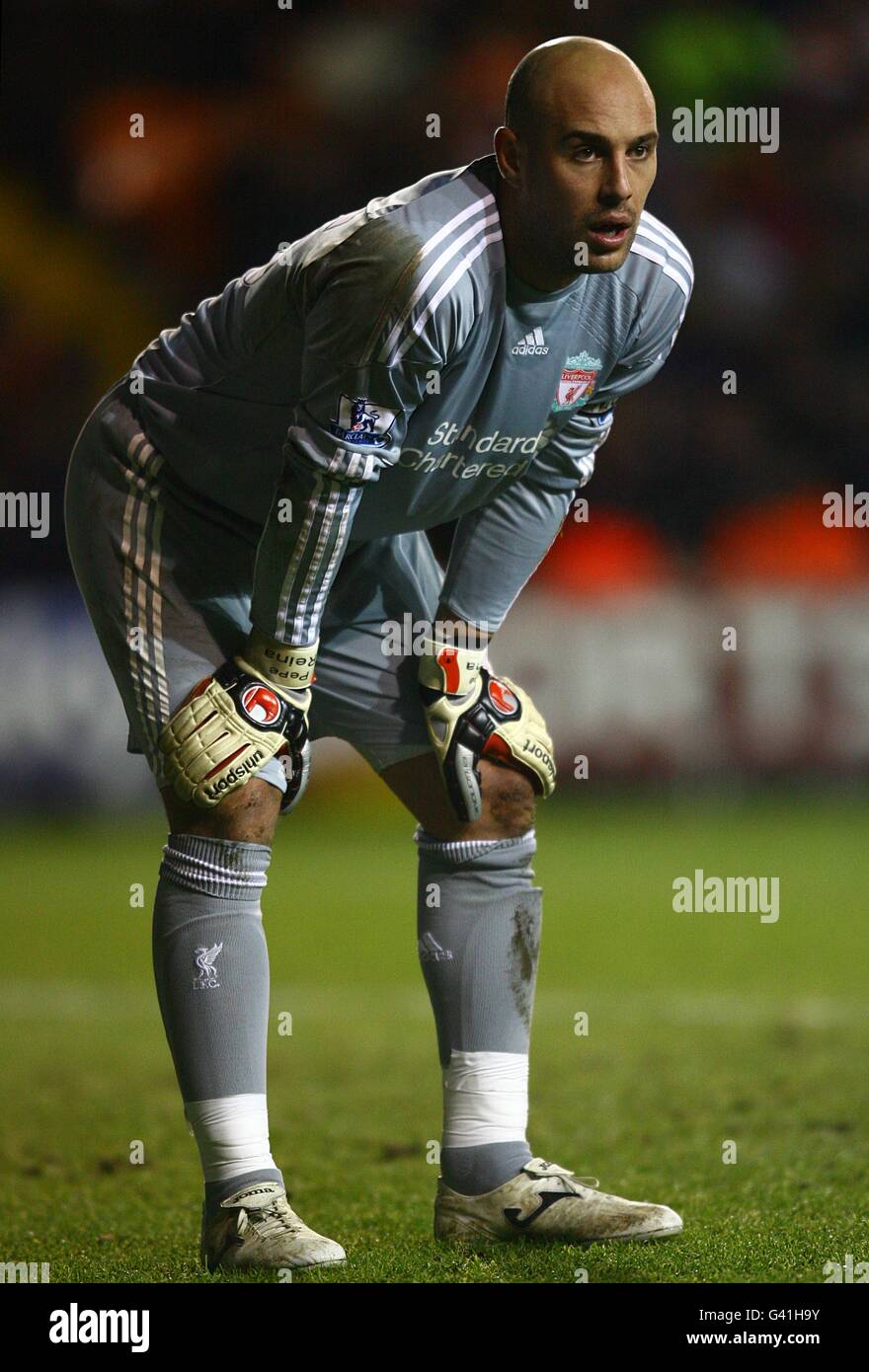 Calcio - Barclays Premier League - Blackpool v Liverpool - Bloomfield Road. Jose Reina, portiere di Liverpool Foto Stock