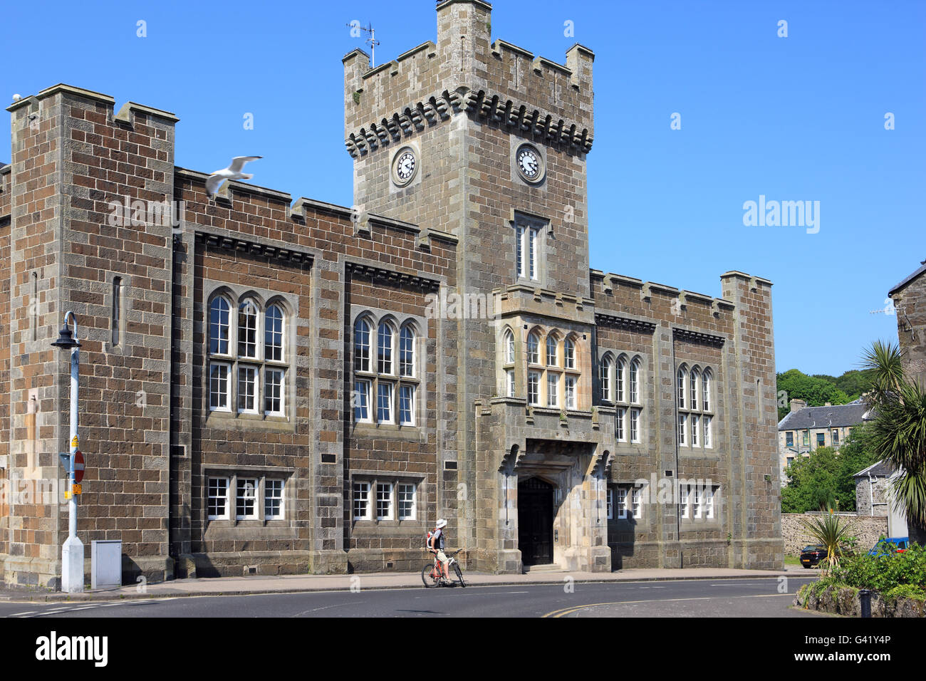 Rothesay Town Hall & Sheriff Court sulla Isle of Bute, Scozia Foto Stock