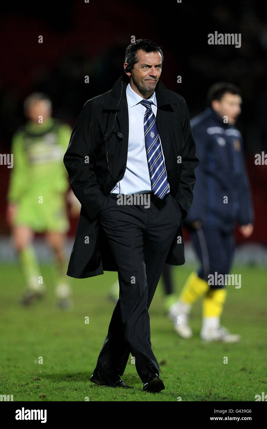 Calcio - Npower Football League Championship - Watford v Preston North End - Vicarage Road. Il manager di Preston North End Phil Brown alla fine della partita Foto Stock