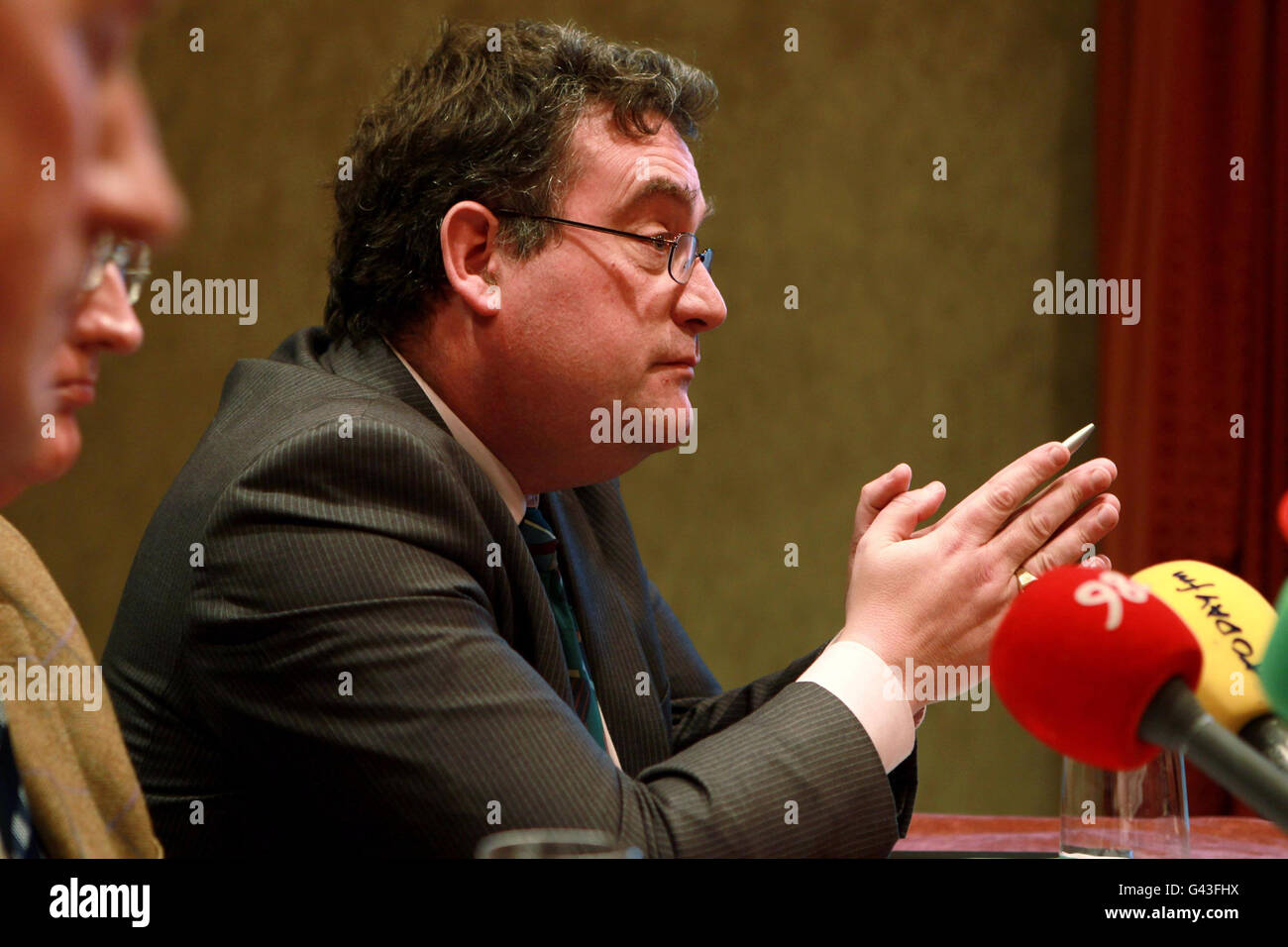 Green Party TD Dan Boyle al briefing della festa per la prima colazione ai media del Westin Hotel a Dublino. Foto Stock