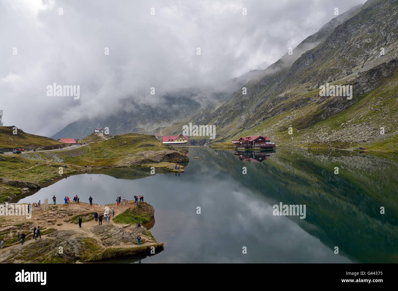Lago di montagna, Balea, Romania Foto Stock