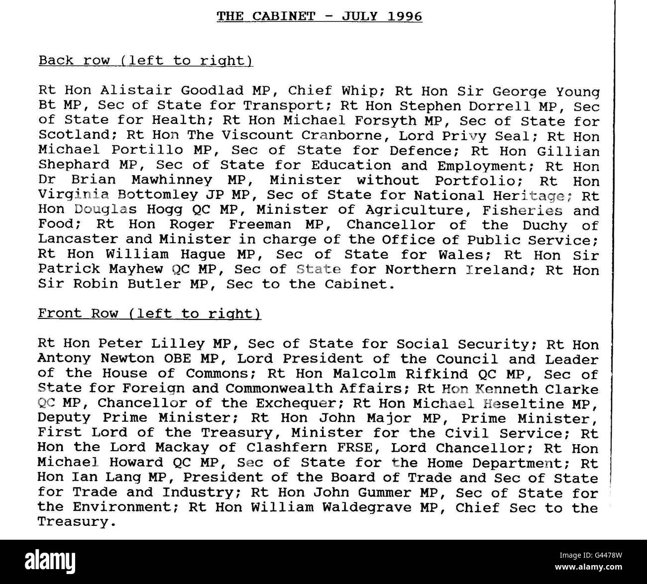 La Didascalia Cabinet Foto Stock