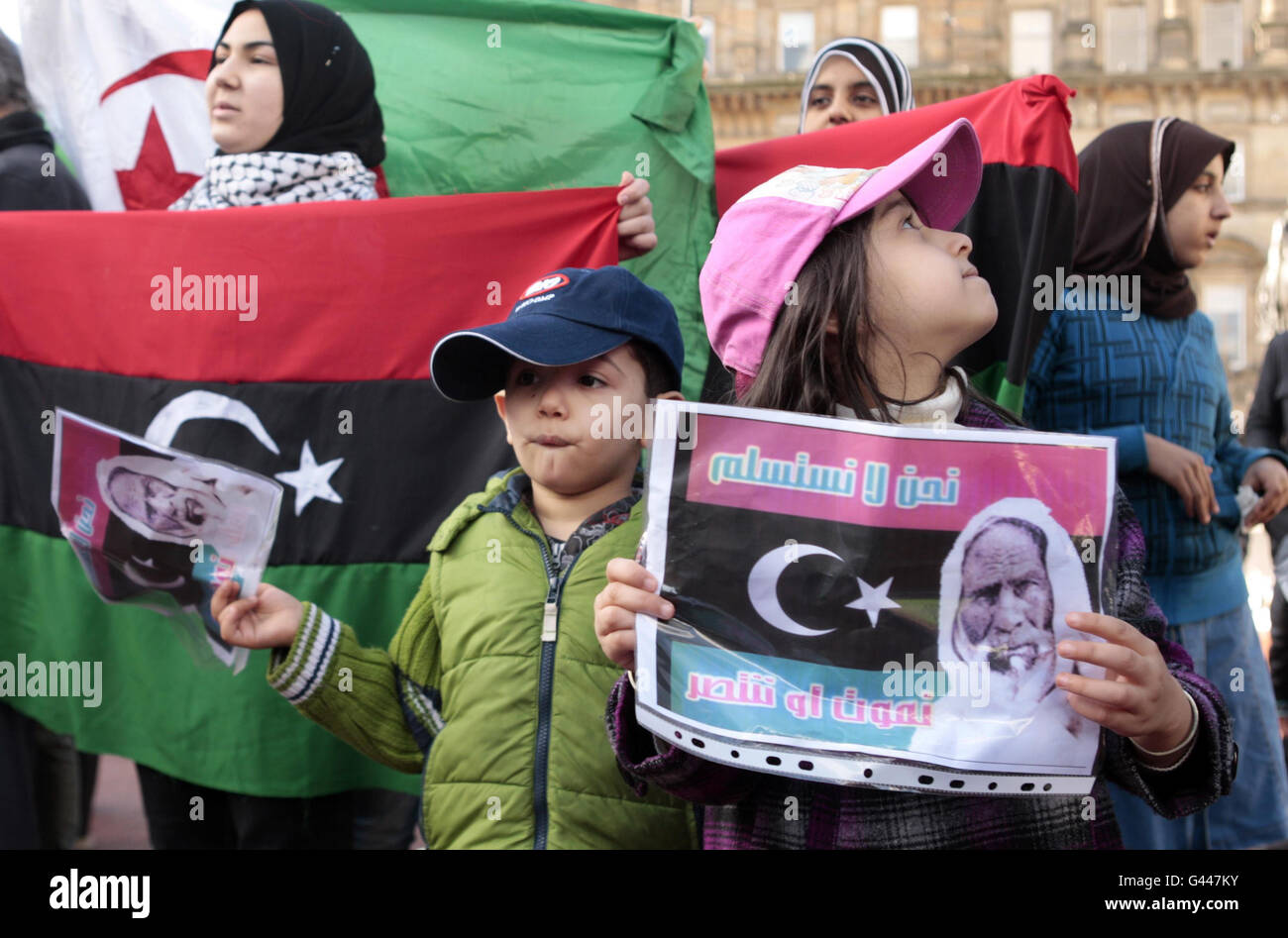 Proteste in Libia Foto Stock