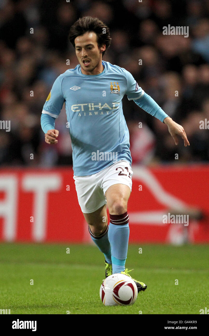 Soccer - UEFA Europa League - Round di 32 - Seconda tappa - Manchester City v Aris Salonicco - City of Manchester Stadium Foto Stock