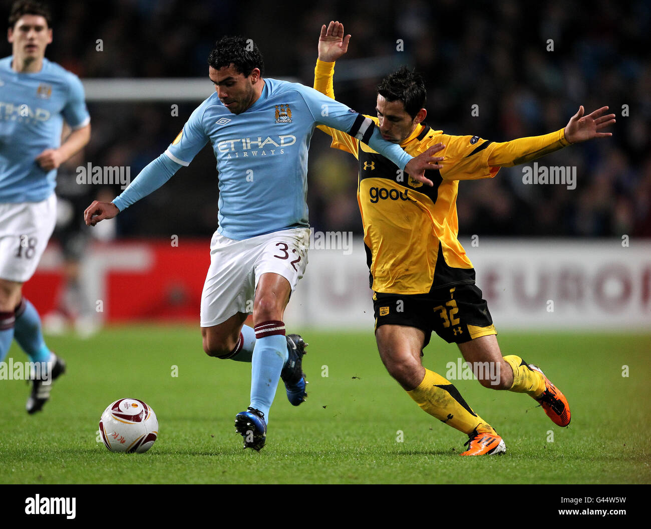 Soccer - UEFA Europa League - Round di 32 - Seconda tappa - Manchester City v Aris Salonicco - City of Manchester Stadium Foto Stock