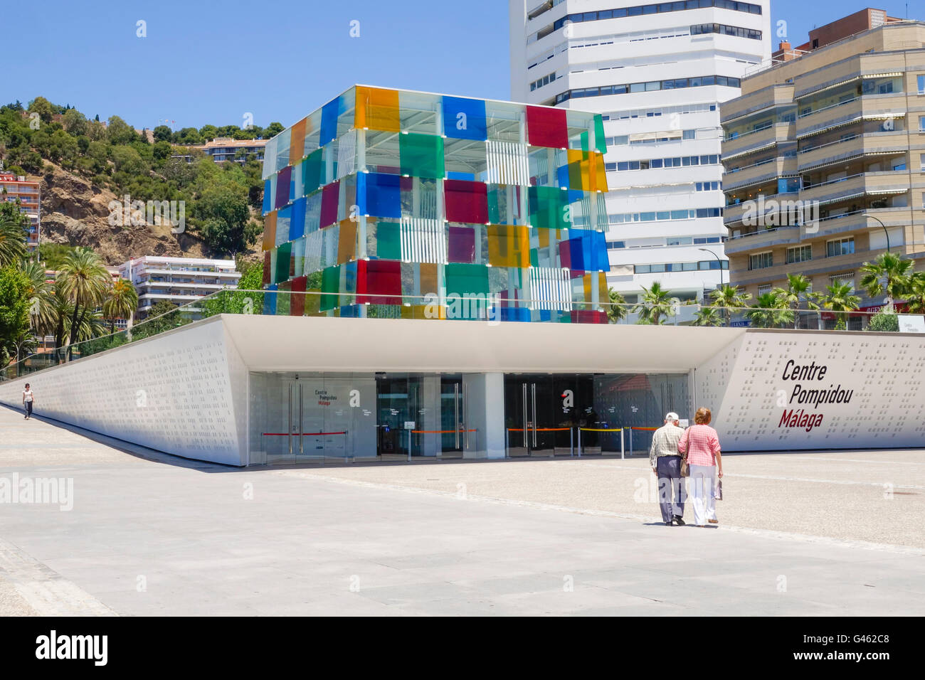 Centro Pompidou Malaga, il Centro Pompidou, il cubo, Pop up museum, Malaga, Andalusia, Spagna. Foto Stock