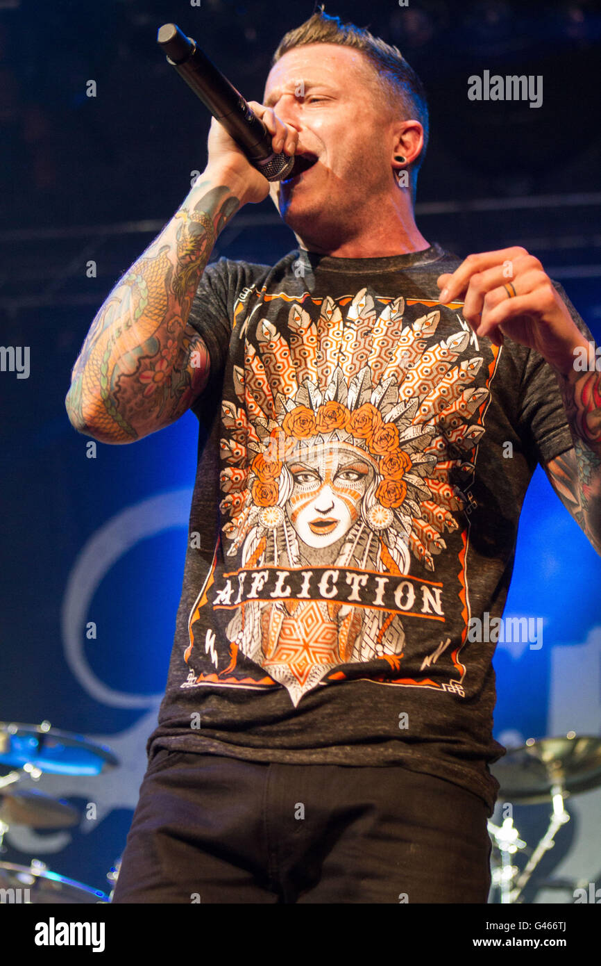 Milano,Italia xv di giugno 2016 Atreyu suona dal vivo all'Alcatraz, Milano. © Davide Merli / Alamy Live News Foto Stock