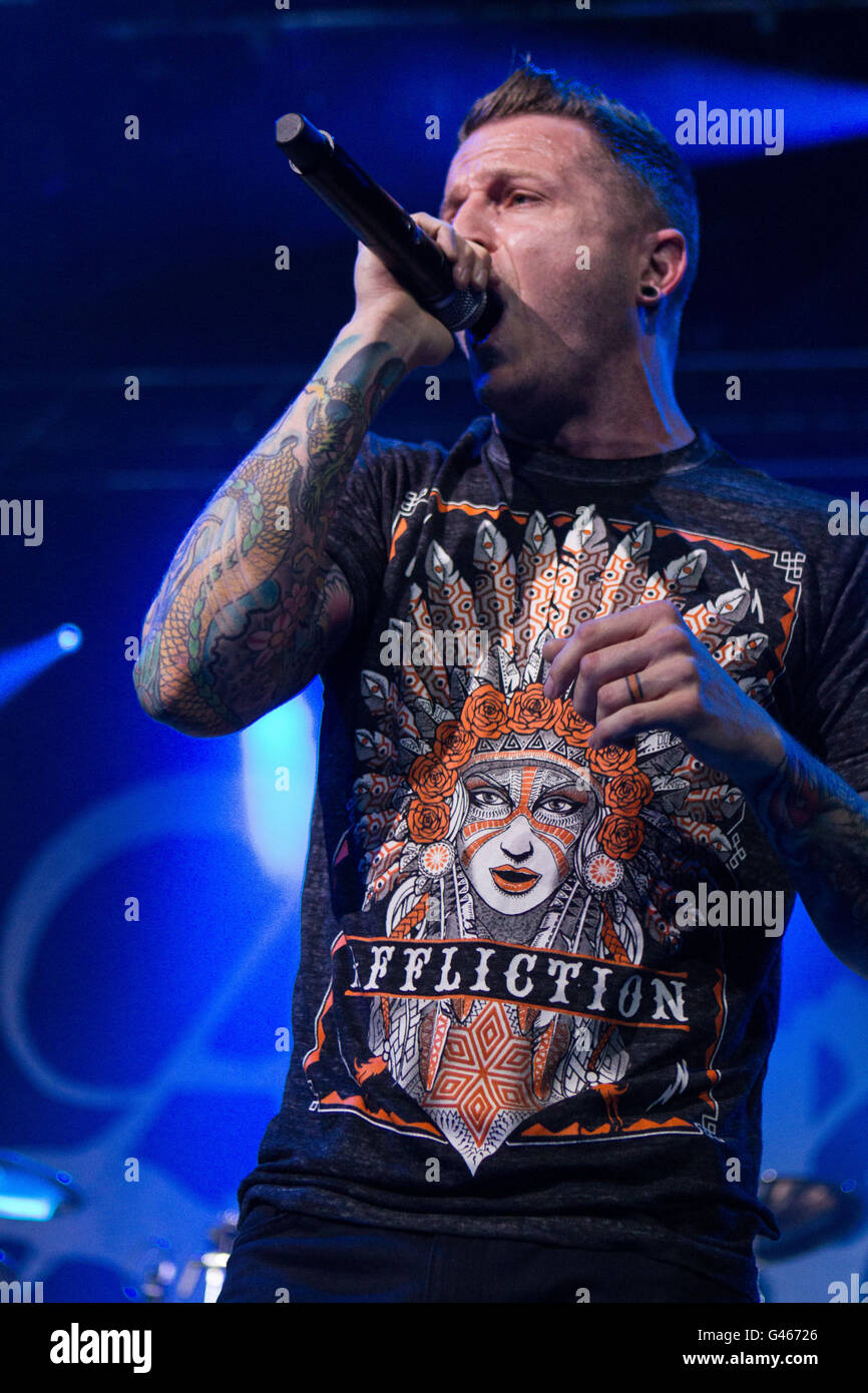Milano,Italia xv di giugno 2016 Atreyu suona dal vivo all'Alcatraz, Milano. © Davide Merli / Alamy Live News Foto Stock