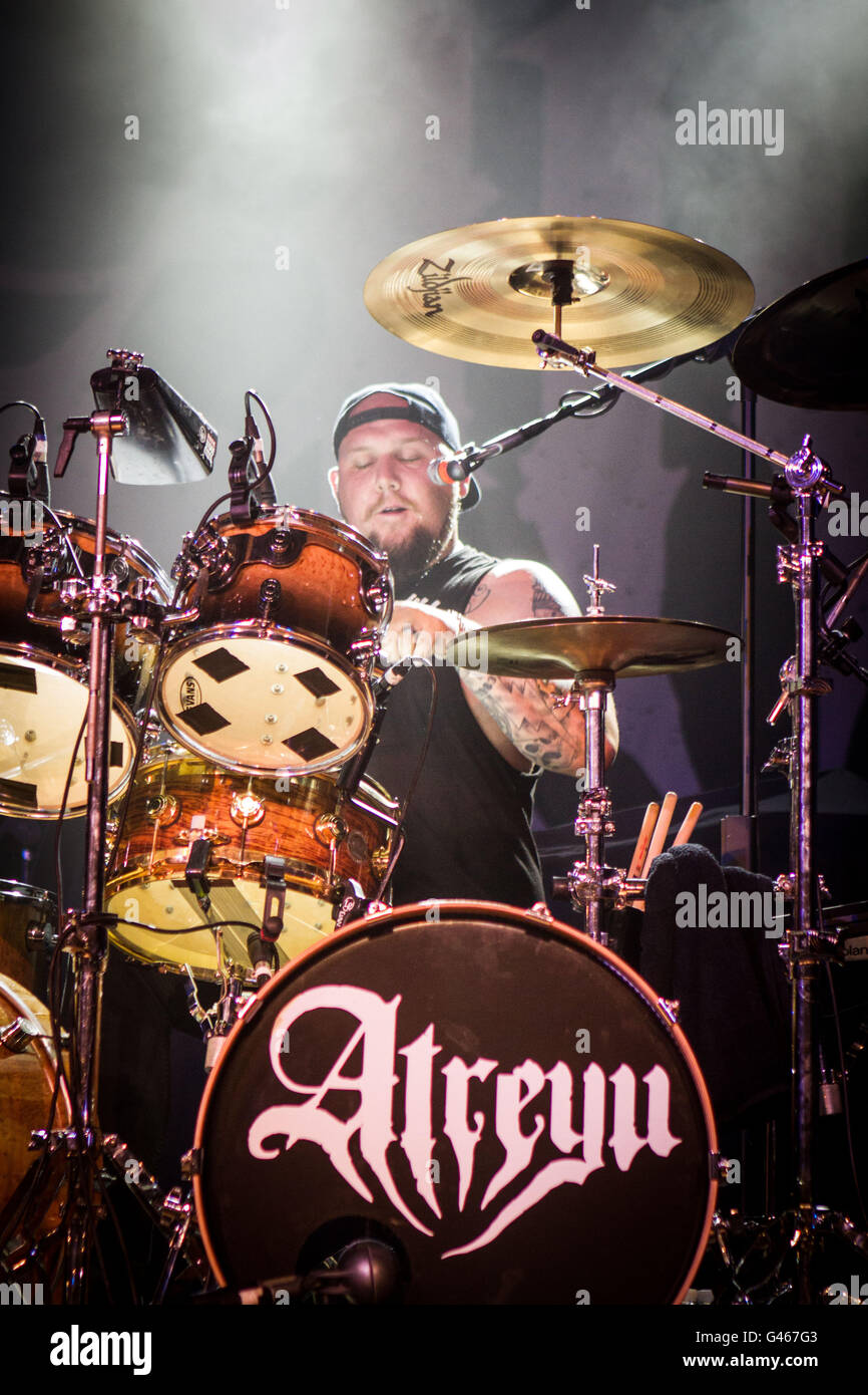 Milano,Italia xv di giugno 2016 Atreyu suona dal vivo all'Alcatraz, Milano. © Davide Merli / Alamy Live News Foto Stock